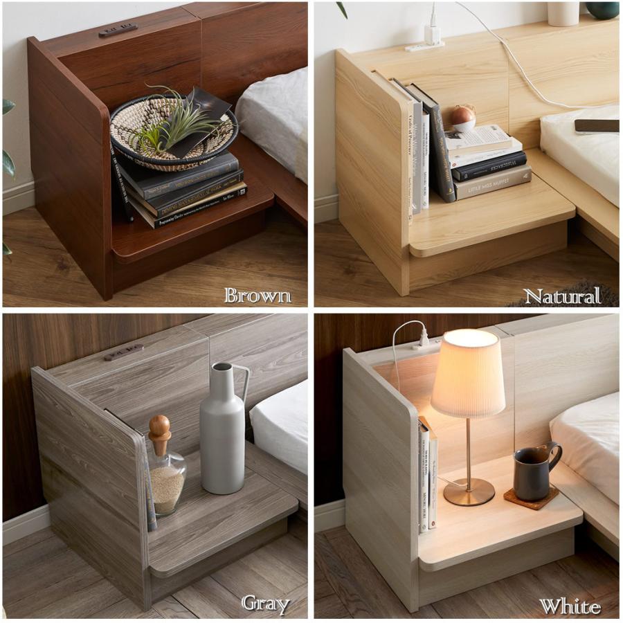 セミダブルベッドフレーム（引き出し収納付き）＋ナイトテーブル