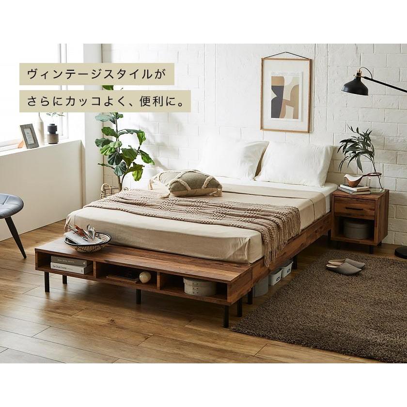 すのこベッド ベッドフレームのみ ダブル 木製 ヘッドレスベッド