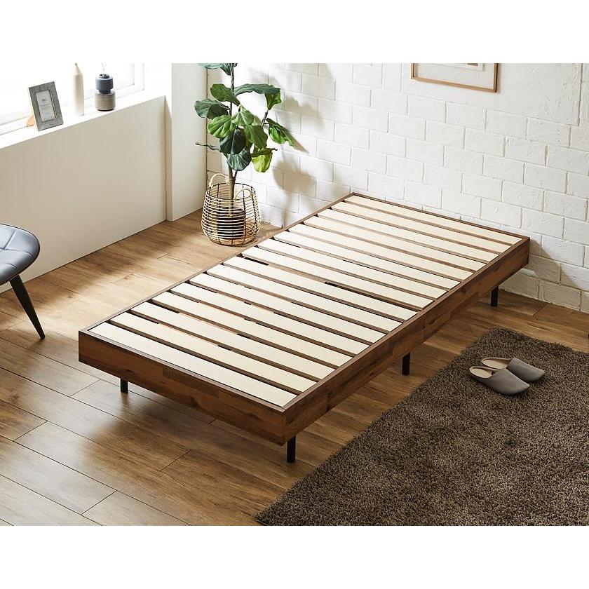 すのこベッド 厚さ20cmポケットコイルマットレスセット シングル 木製
