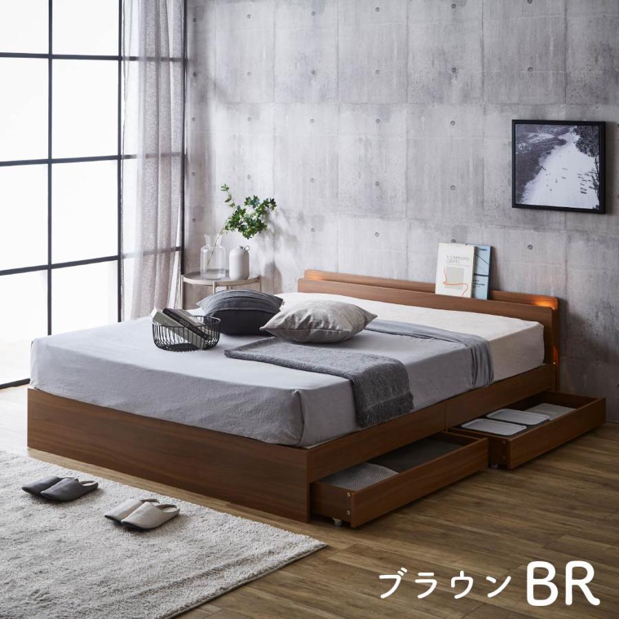 LYCKA2 リュカ2 すのこベッド クイーン 木製ベッド 引出し付き 棚付き ブラウン ナチュラル クイーンサイズ すのこ ベッド_4