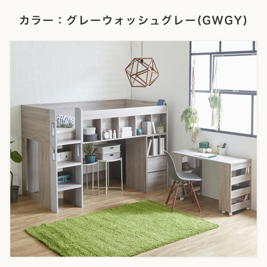システムベットロフトベッドシングルコンセント付きデスク付き 収納付きラック棚付き busyman-jp_sa301884