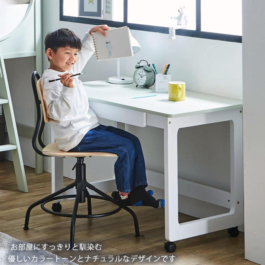 Flavie 木製 システムベッド シングル (ロフトベッド+キャスター付きデスク+シェルフの3点セット）ロータイプ すのこベッドアースグリーン | ネルコンシェルジュ | 14