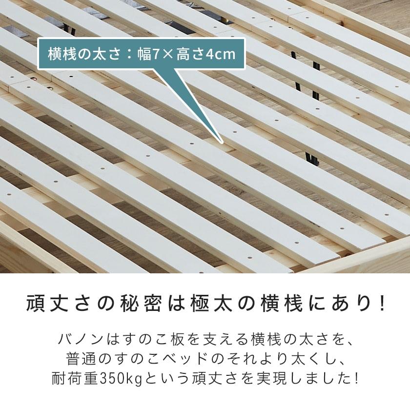 バノン ベッド すのこベッド ヘッドレスベッド アイアン脚 シングル 木製 厚さ15cmポケットコイルマットレスセット 耐荷重350kg 組立簡単_8