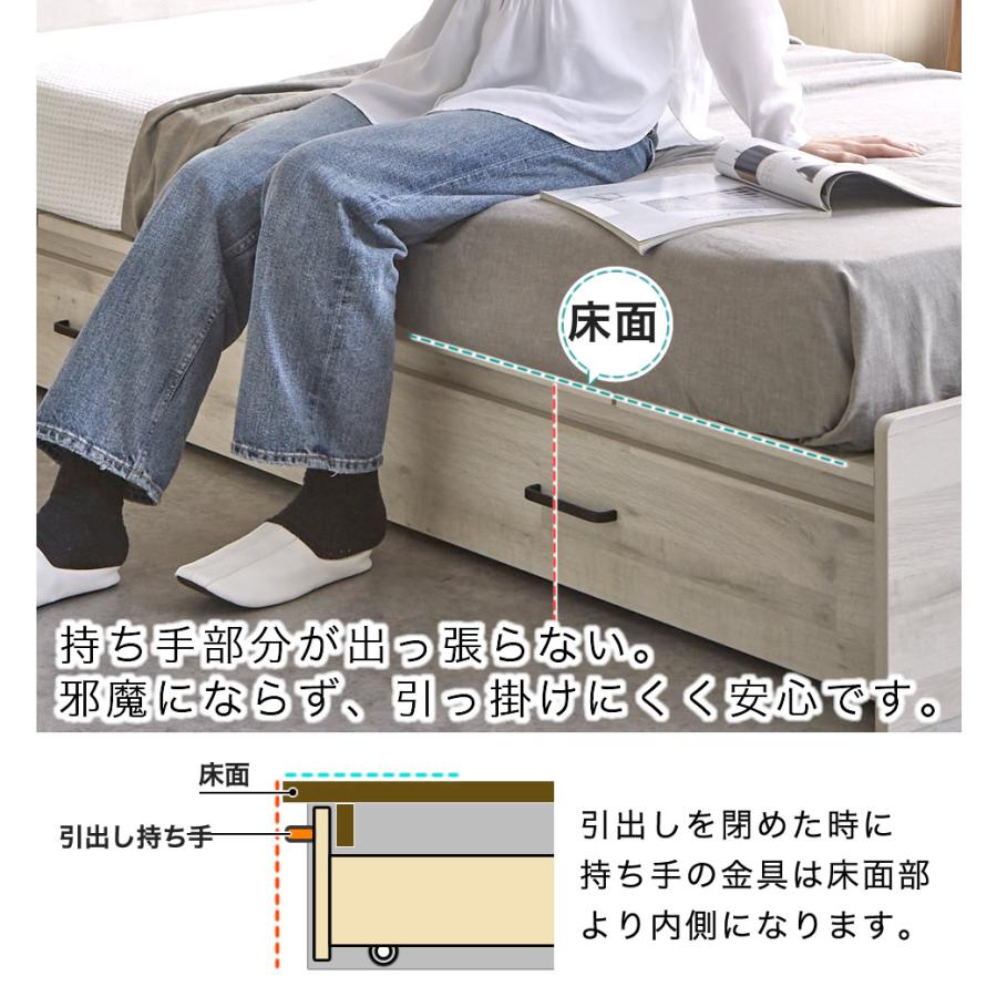ネルコンシェルジュ 収納付きベッド ステージベッド シングル 引き出し