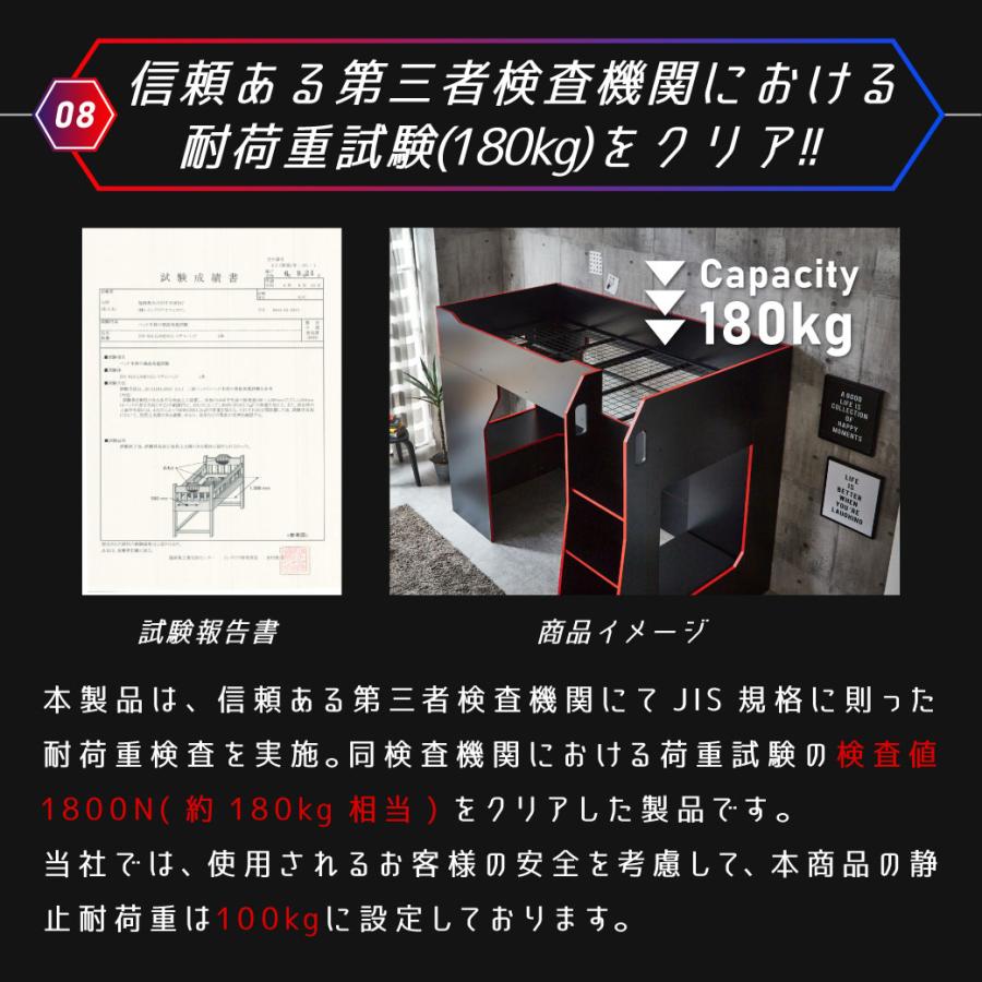 システムベッド ロフトベッド シングル 収納 L型デスク シェルフ