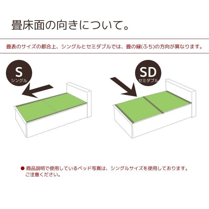 畳ベッド 収納付きベッド シングル 国産 低ホル 引出し2杯収納ベッド 機能性畳表 SEKISUI美草 ミグサ ベット｜ioo｜03