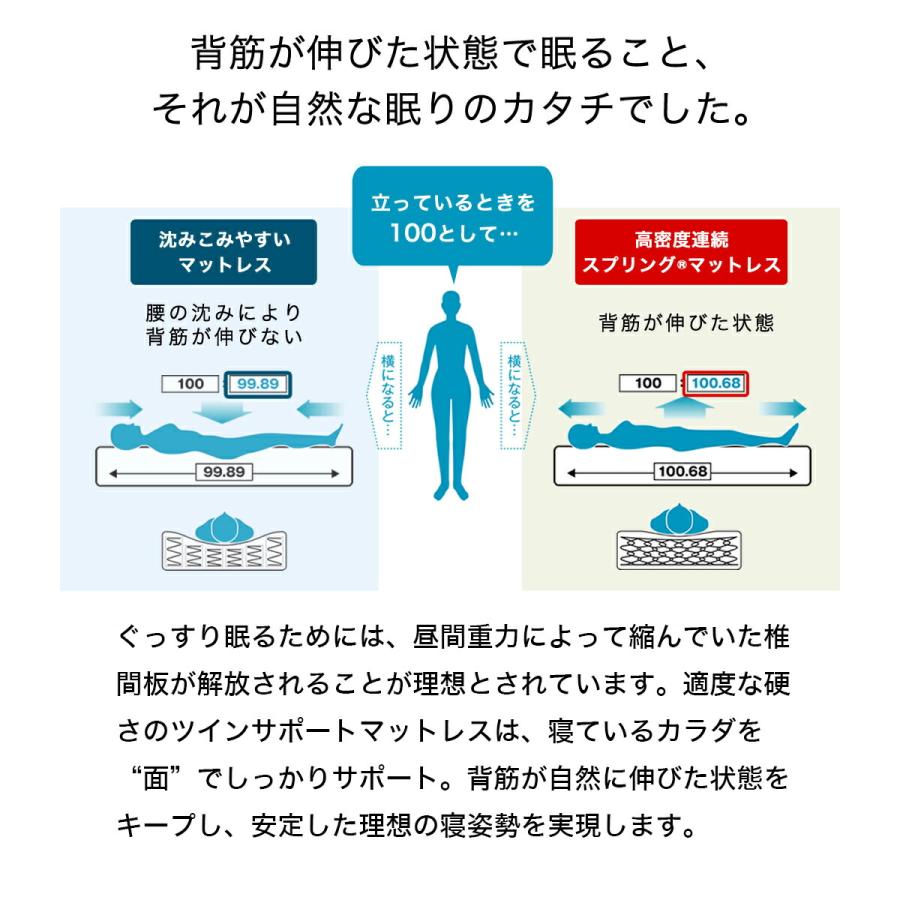フランスベッド（FRANCEBED） マットレスのみ セミダブル 日本製 硬め