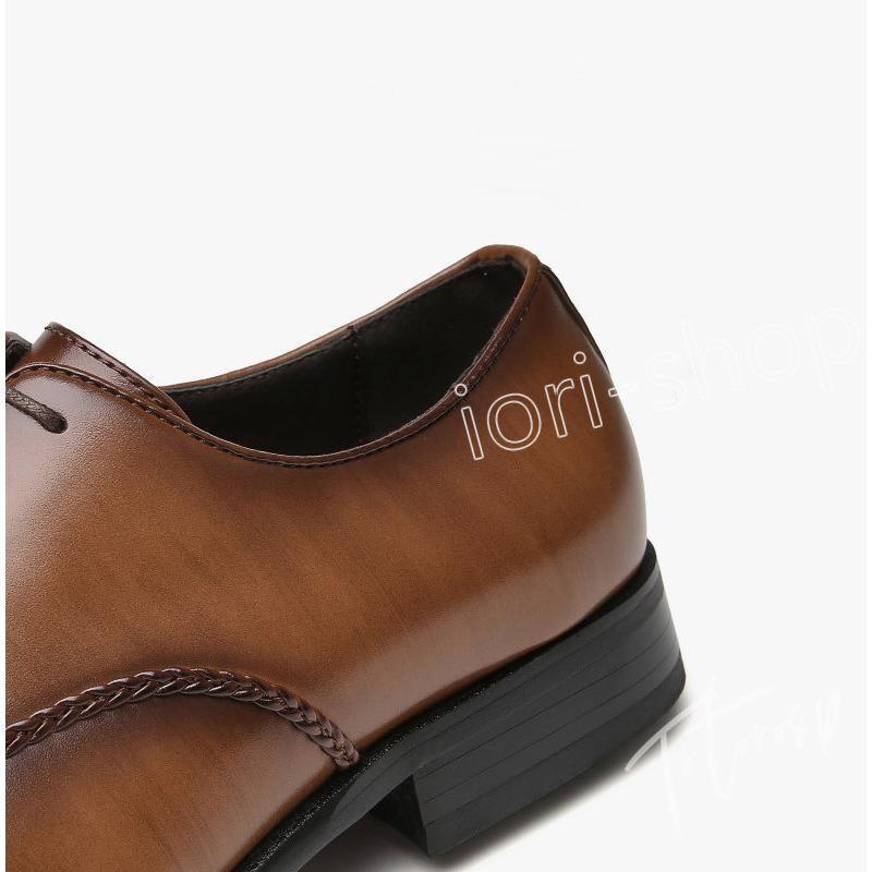 ビジネスシューズ 本革 メンズ 紳士靴 脚長 紐靴 防滑 革靴 防水 ストレートチップ ウォーキング｜iori-shop｜11