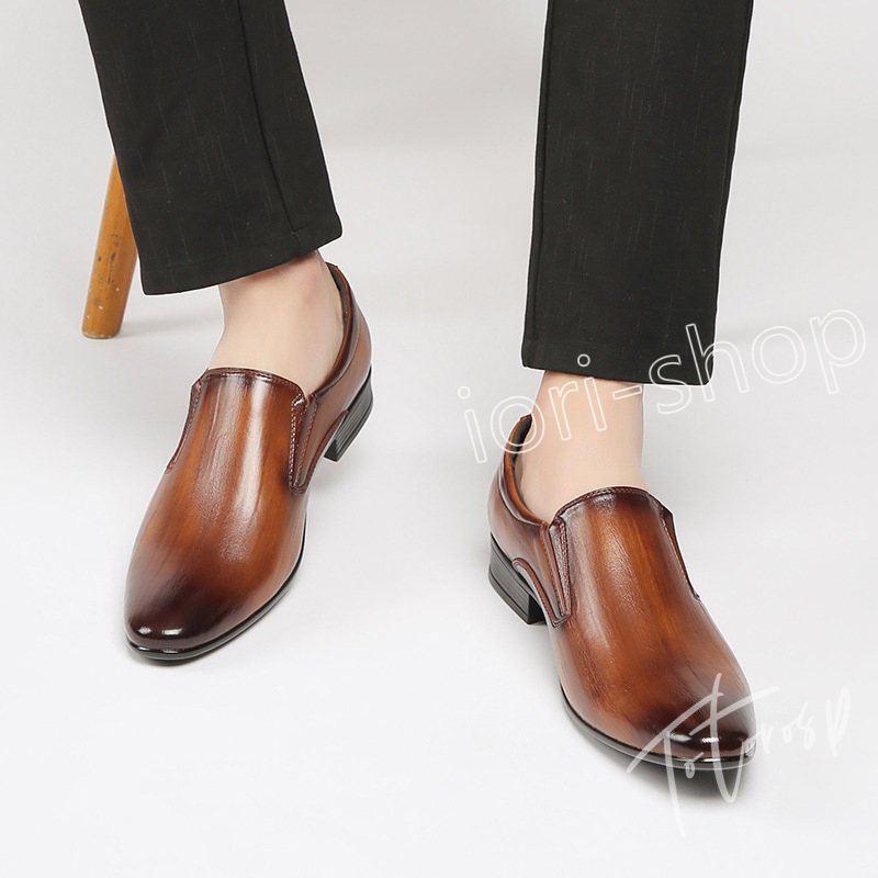 ビジネスシューズ 本革 メンズ 紳士靴 脚長 紐靴 防滑 革靴 防水 ストレートチップ ウォーキング｜iori-shop｜05
