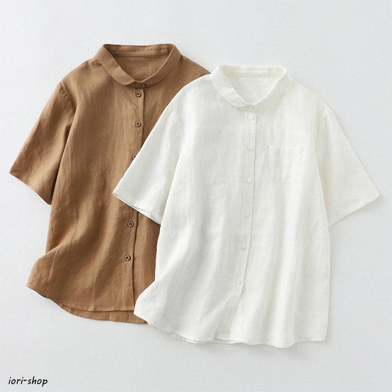半袖シャツ レディース 襟付き シャツ ブラウス 半袖 シャツブラウス