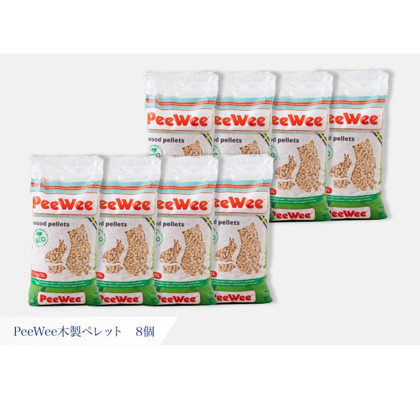 (OFT) [木の猫砂 PeeWee 木製ペレット 8袋] 猫砂 ネコ砂 ねこ砂 木製 ペレット システムトイレ 猫トイレの画像