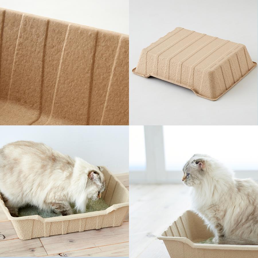 【クーポン配布中〜5/30】 [紙の猫トイレ ECO CAT TRAY(エコキャットトレー) 3枚組×3セット] 獣医師推奨 動物病院 猫 ねこ ネコ トイレ シンプル 使い捨て｜ip-plus｜14