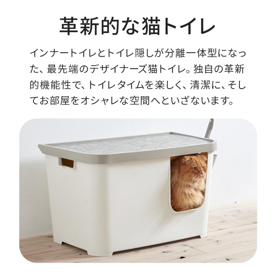 (お年玉5%OFFクーポン配布中) [大型 猫トイレ カセッタ] 猫 ねこ ネコ ネコトイレ ねこトイレ 大きめ 高い 高め 飛散防止 スプレー | OFT | 04