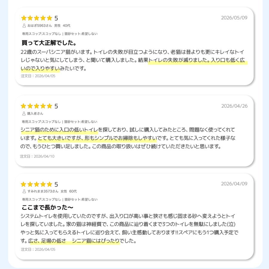 【予約販売5月下旬入荷予定】[大型猫トイレ HY Senior] ローエントリー 低い入口 老猫 子猫 猫 ねこ ネコ ネコトイレ ねこトイレ 大きめ 深い 高い 飛散 | OFT | 02