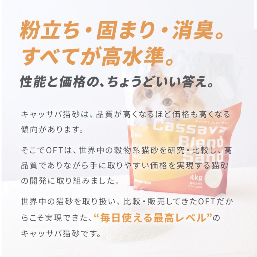 (2026年春新発売) キャッサバブレンドサンド 4kg×2袋 猫砂 猫 ネコ ねこ 消臭 穀物 天然 固まる 固い 砂ぼこり 自動トイレ 自動ネコ キャッサバ | OFT | 02