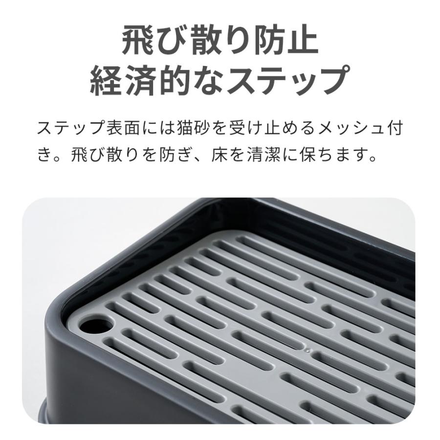 (一部予約販売) [大型 猫トイレ リターキャッチステップ] 猫 猫用 ネコ ねこ用 トイレ 大きい 大きめ ステンキャットトイレ | OFT | 07