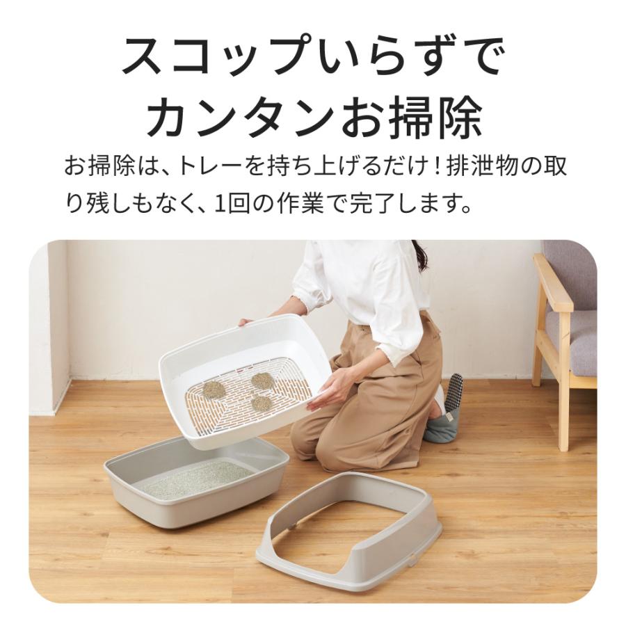 (お年玉5%OFFクーポン配布中) [猫トイレ ノータッチリッターボックス] 猫 ねこ ネコ ネコトイレ 大型 大きめ 簡単 スコップいらず 高い 高め | OFT | 02