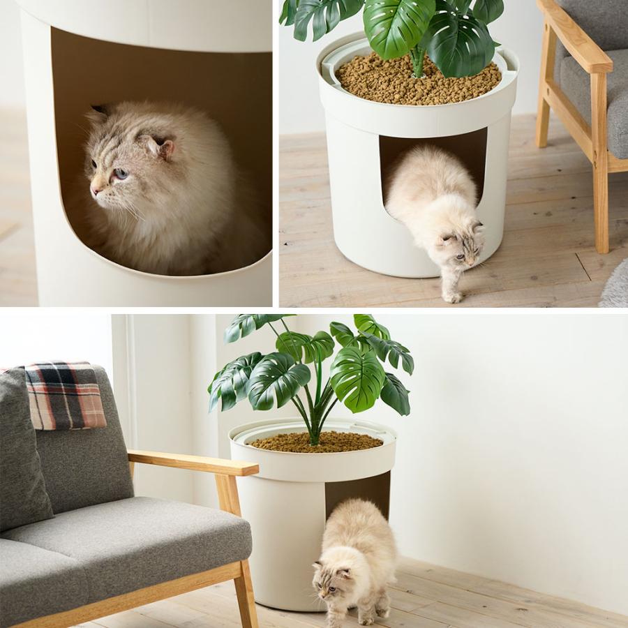 (新発売)  [猫トイレ プランターキャットトイレ] 猫 ねこ ネコ 猫トイレ ネコトイレ 大き目 大きい ねこトイレ おしゃれ 高品質 インテリア 洗いやすい | OFT | 13