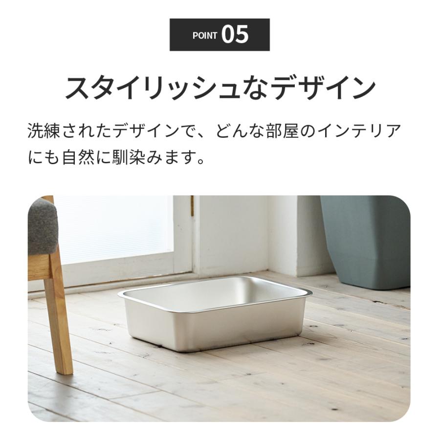 (期間限定10％OFFクーポン) (スターターセットあり) [大型 猫トイレ ステンキャットトイレ S] スターターセット 猫 猫用 ネコ ねこ用 トイレ 大きい 大きめ | OFT | 08