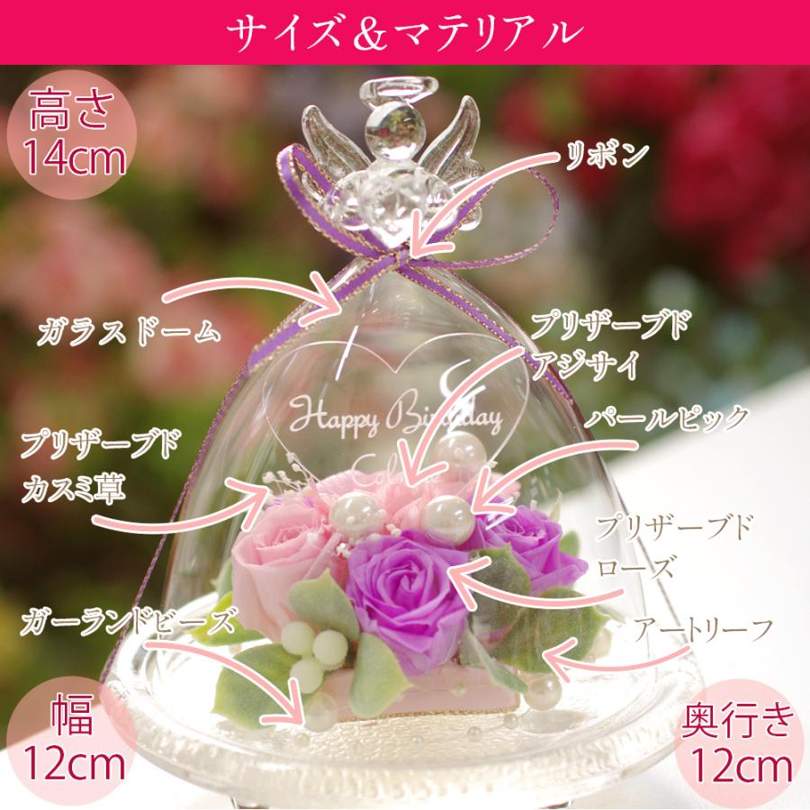 彫刻 名入れ プリザーブドフラワー 誕生日 結婚祝い ギフト 退職祝い プレゼント お祝い 犬 ペット お供え お悔み 仏花 ガラスドーム 送料無料 | プリザーブドフラワーIPFA | 13