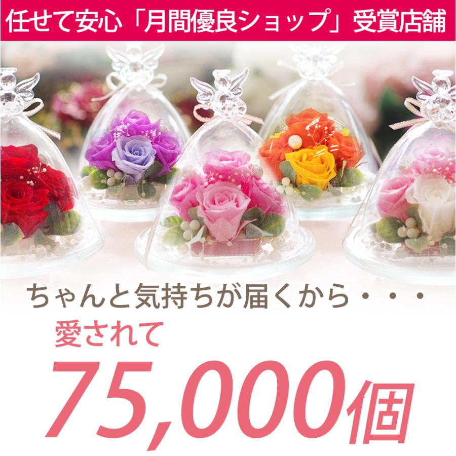 プリザーブドフラワー ガラスドーム エンジェル プレゼント 退職祝い 結婚祝い 還暦祝い ギフト お祝い 花 フラワー 女性 ペット 犬 お供え お悔み クリスマス | プリザーブドフラワーIPFA | 24