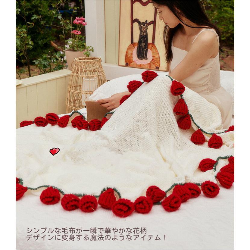 バラ 花束ブランケット エアコン毛布 冷房対策 ブーケブランケット