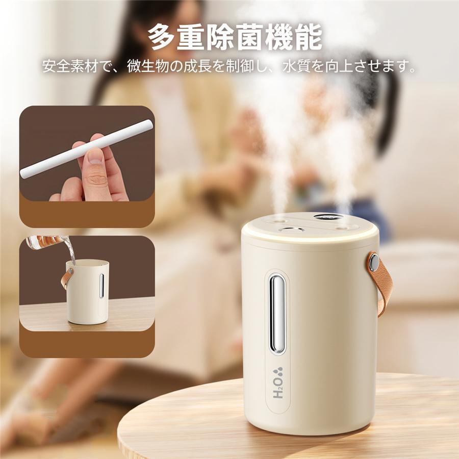 加湿器 加湿機 スチーム式 卓上 超音波式 ダブル噴霧 デュアル噴霧口