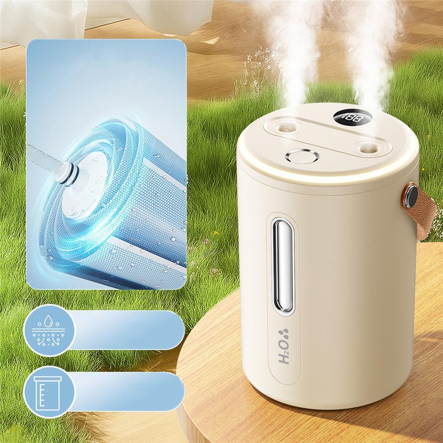 加湿器 加湿機 スチーム式 卓上 超音波式 ダブル噴霧 デュアル噴霧口