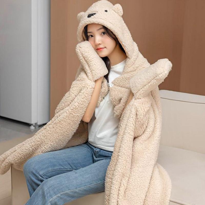 着る毛布 ポンチョ ブランケット 超大判 裏ポア 大きいサイズ 暖かい