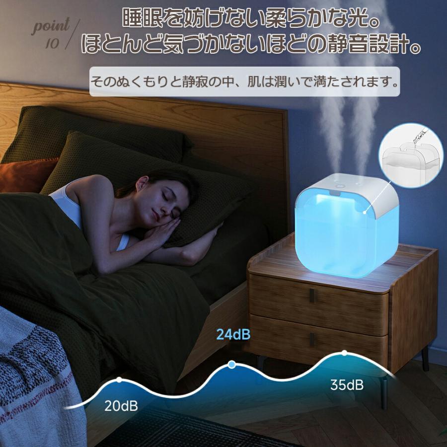 加湿器 卓上寝室加湿器 1L 超静音 小型 加湿器ミニ加湿器 超微細ミスト