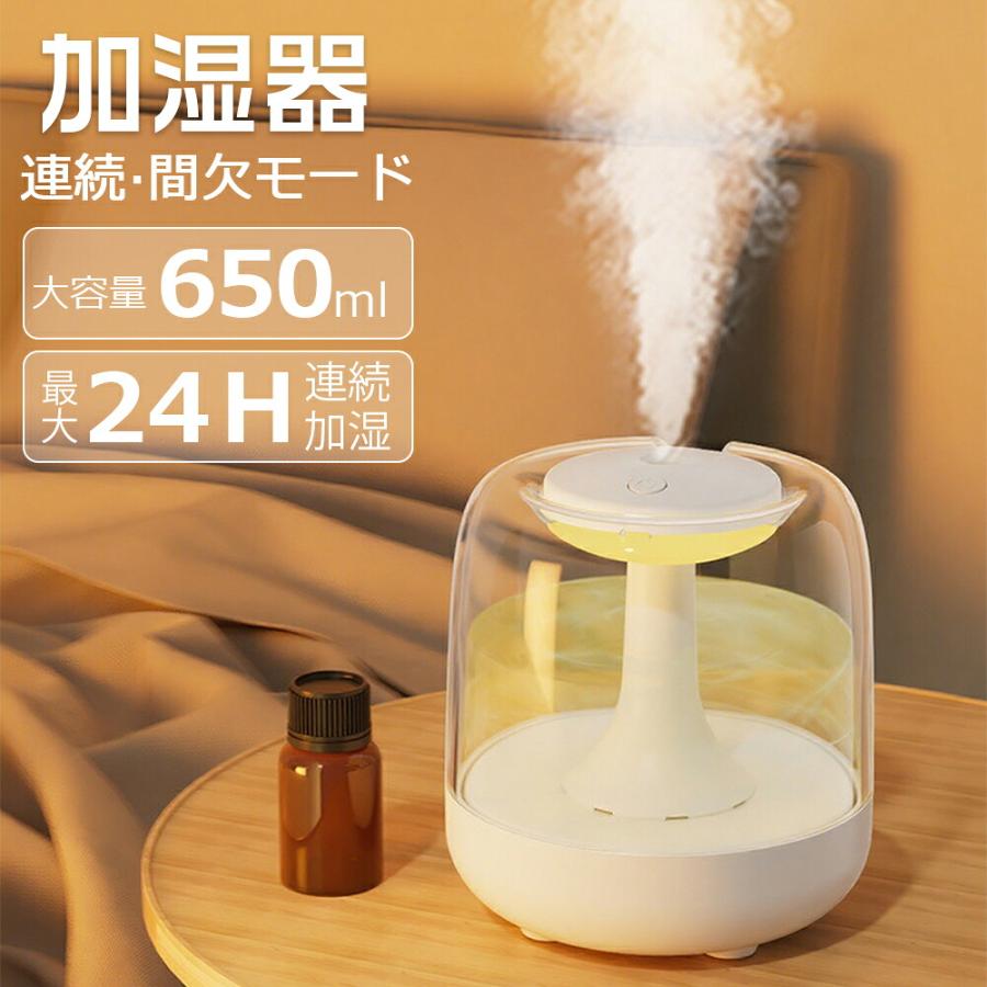加湿器 卓上寝室加湿器 650ml 枕元卓上加湿器 静音 小型 ミニ加湿器 超
