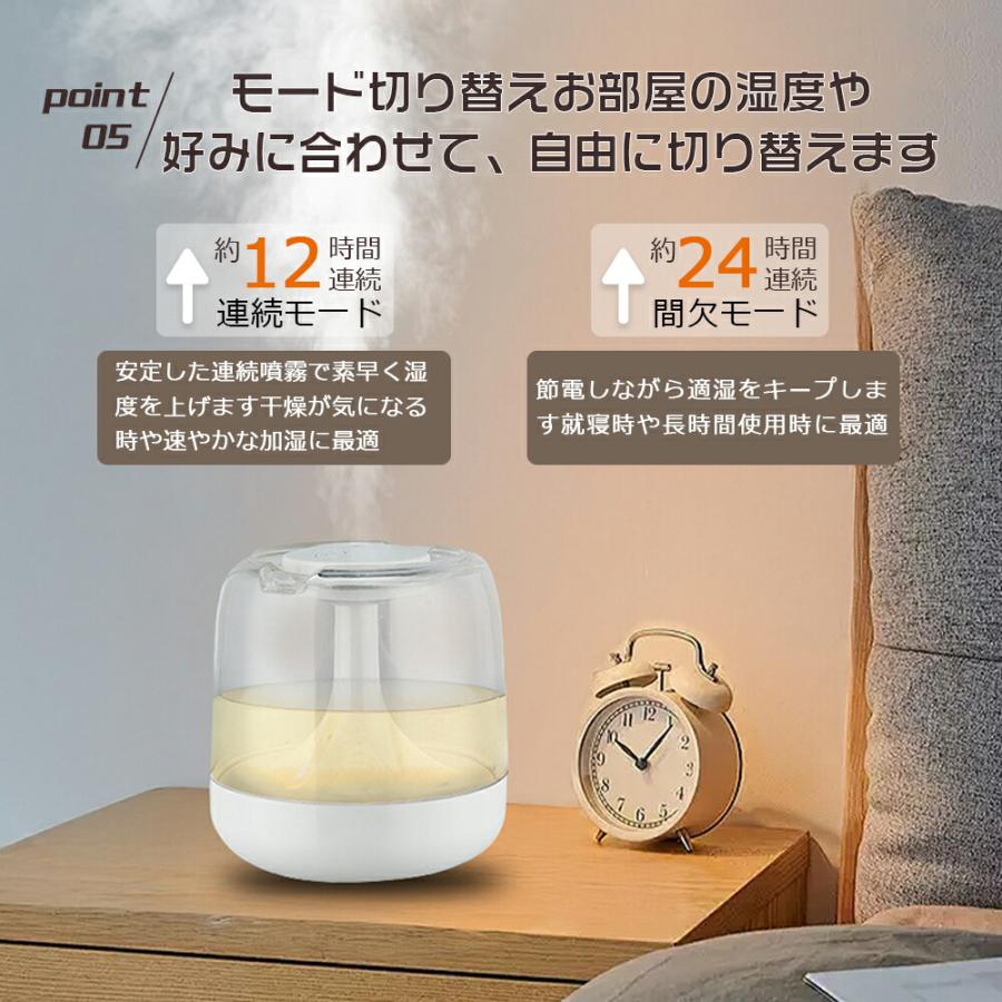 加湿器 卓上寝室加湿器 650ml 枕元卓上加湿器 静音 小型 ミニ加湿器 超
