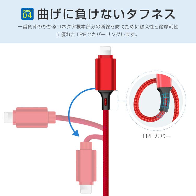 充電ケーブル 3in1 急速充電 Type-C Micro USB Android 充電器