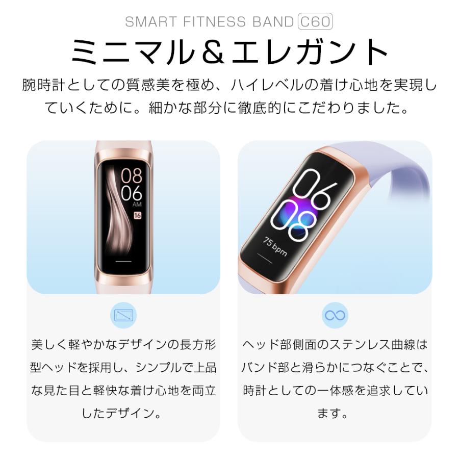 腕時計 スマートブレスレット スマートウォッチ 日本語 日本製センサー iphone android 対応 歩数計 心拍計 着信通知 2023進化｜ipharmajapan｜09