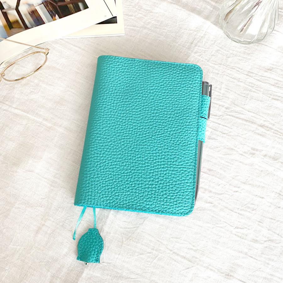 A6手帳カバー しおり付き バタフライストッパー おしゃれ かわいい ブルー 革 本革 シュリンク 型押しレザー 日本製 日本製 Bluebloom 015 015 A Paidiaヤフー店 通販 Yahoo ショッピング