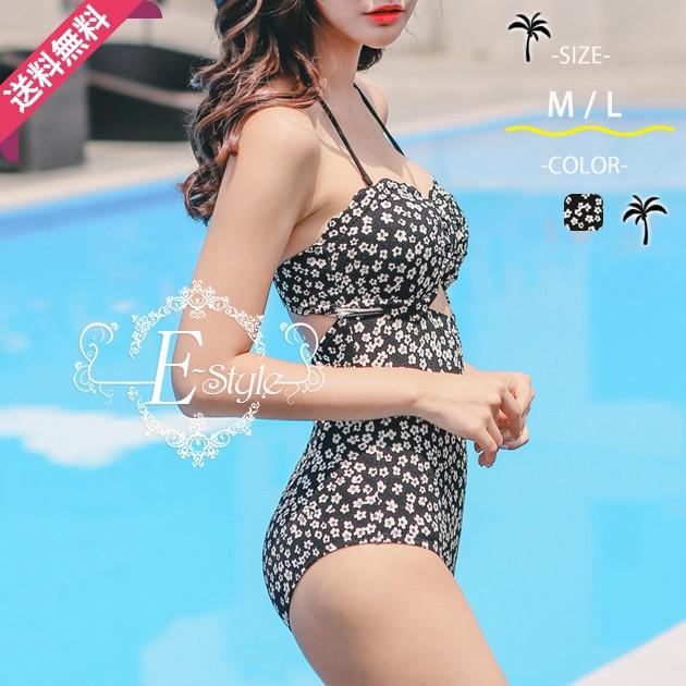 ワンピース水着 レディース 体型カバー モノキニ ハイウエスト 黒 バンドゥ ホルターネック 小花柄 セクシー かわいい Gfswimwear009 Iphone12se携帯スマホケース手帳型es 通販 Yahoo ショッピング