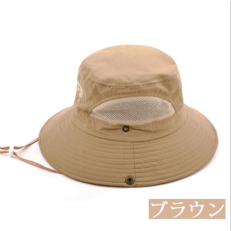 サファリハット メンズ レディース メッシュ つば広 帽子 UVカット
