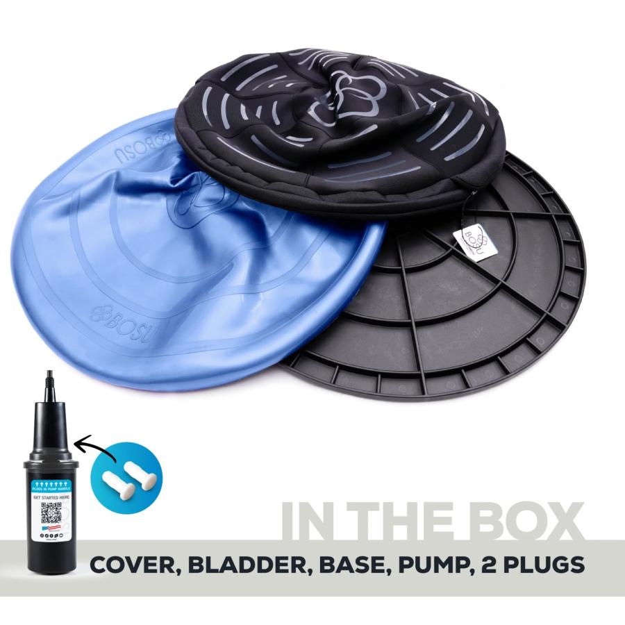 BOSU バランストレーナー 青 65cm ポンプ、ステッカー付き BOSU(ボス) バランストレーナー ホーム オリジナル ブルー | BOSU