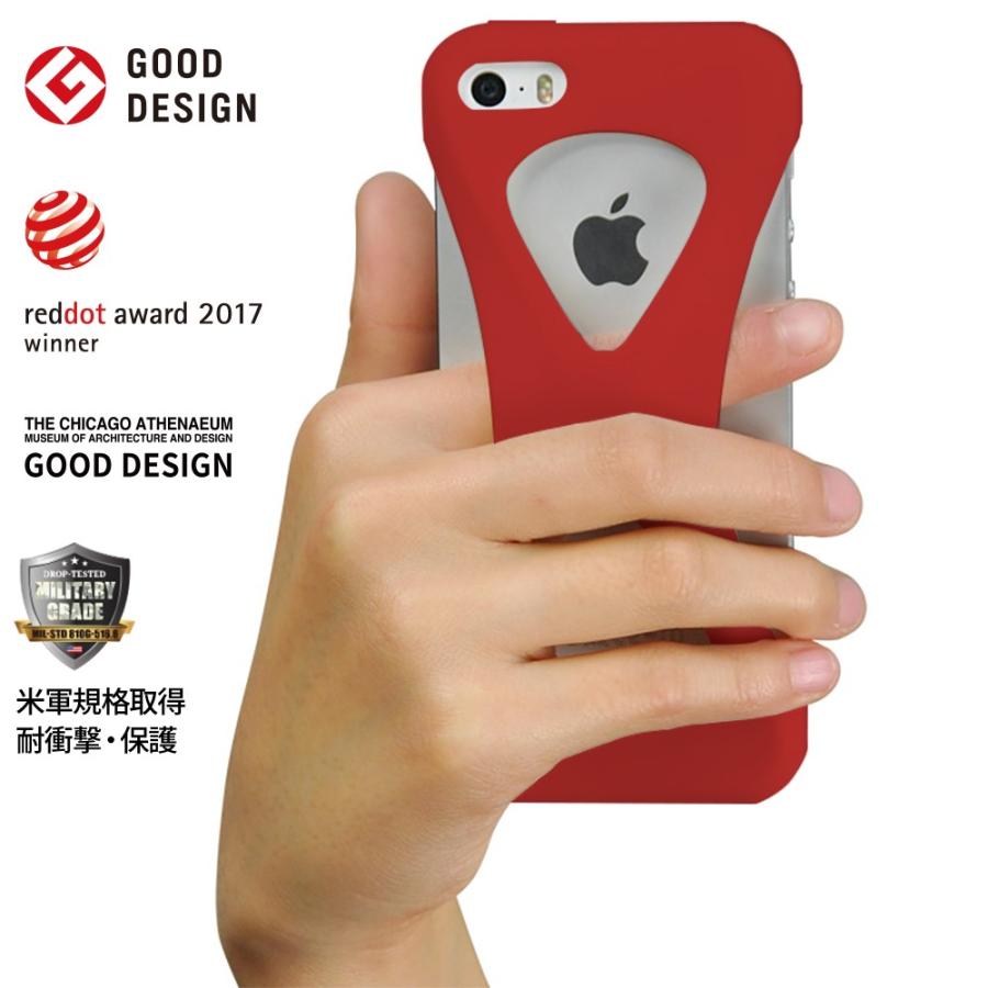 Palmo for iPhoneSE 2016(第1世代) iPhone5s iPhone5c iPhone5 Red パルモ 赤 iPhoneケース 耐衝撃 シリコンケース スマホリング代わり | 