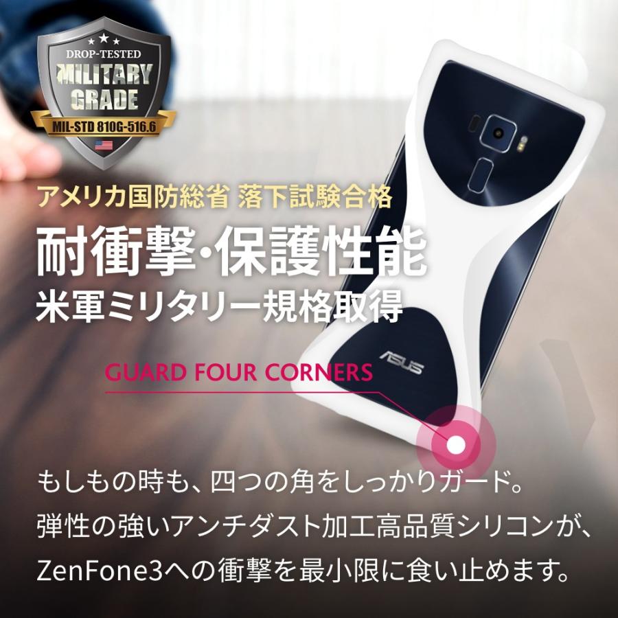 Palmo ZenFone3 Laser対応 パルモ ホワイト 耐衝撃 落下防止 シリコンケース バンカーリング代わり スマホリング代わり｜iphonecasez｜04