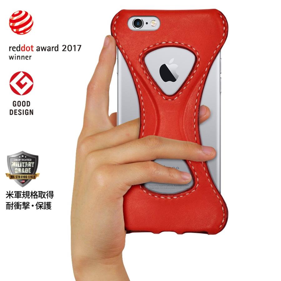 【Palmo GL】iPhone6sPlus/ iPhone6Plus カバー Red イタリア 本革 日本人職人 100% 手縫い ハンドメイド 2017年度 レッドドット・デザイン賞 | 
