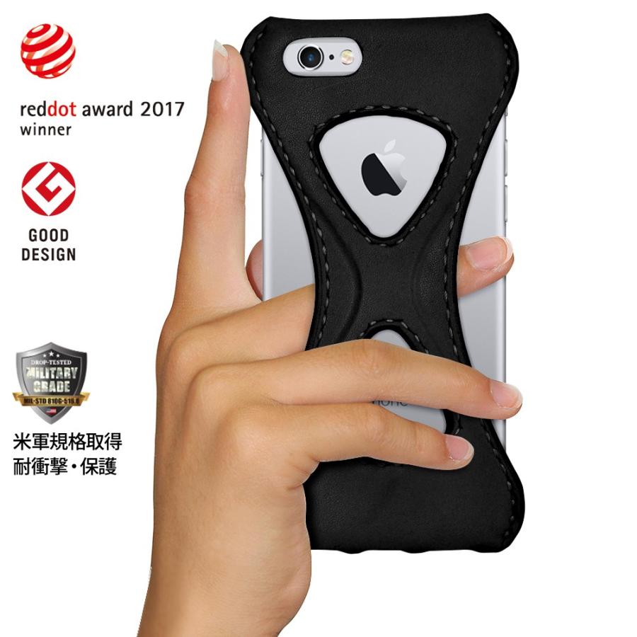 【Palmo GL】iPhone6s / iPhone6 カバー Black イタリア 本革 日本人職人 100% 手縫い ハンドメイド 2017年度 レッドドット・デザイン賞 グッドデザイン賞受賞 | 