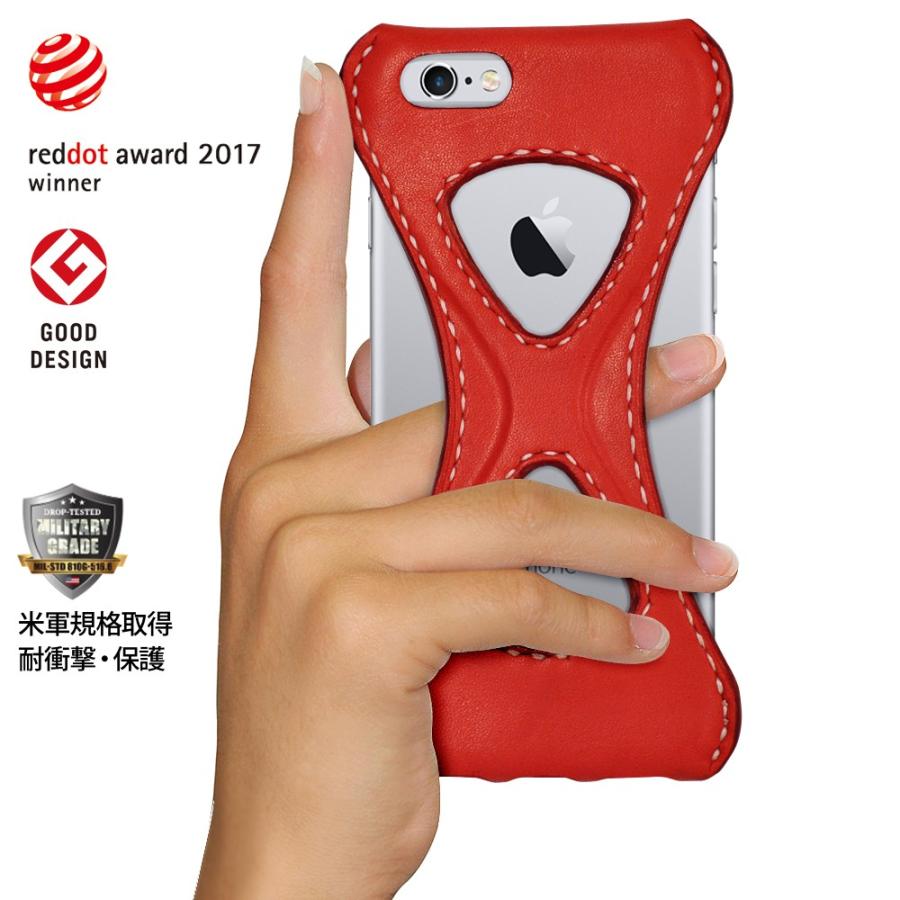 【Palmo GL】iPhone6s / iPhone6 カバー Red イタリア 本革 日本人職人 100% 手縫い ハンドメイド 2017年度 レッドドット・デザイン賞 グッドデザイン賞受賞 | 