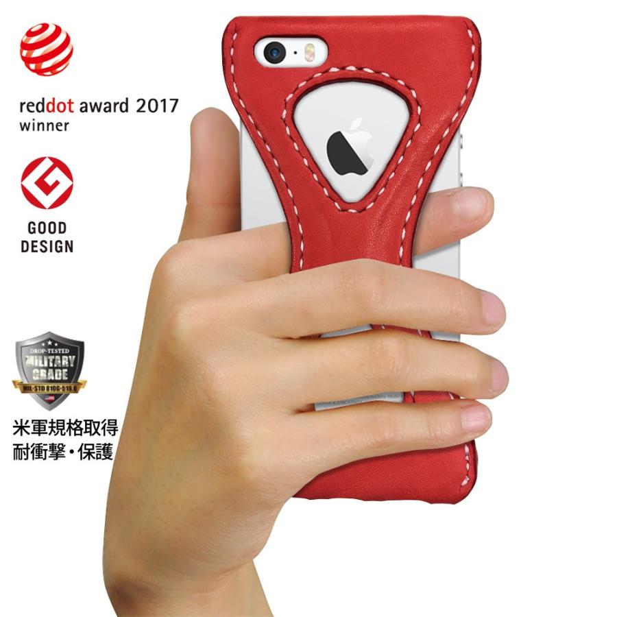 【Palmo GL】iPhoneSE 2016(第1世代)/5s/5c/5 カバー Red イタリア 本革 日本人職人 100% 手縫い ハンドメイド レッドドット・デザイン賞 グッドデザイン賞受賞 | 
