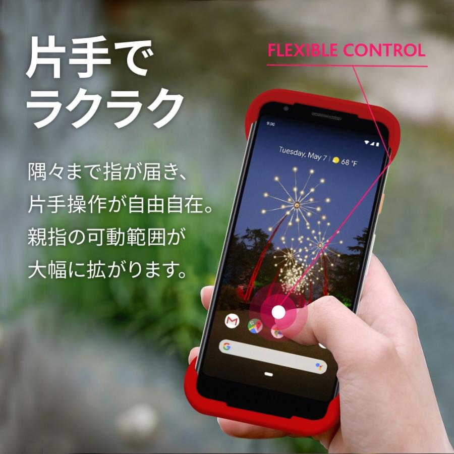 Palmo パルモ スマホケース Google Pixel 3a 対応 レッド 赤 Pixel3aケース 耐衝撃  シリコンケース スマホリング バンカーリング代わり スマホリング代わり |  | 02