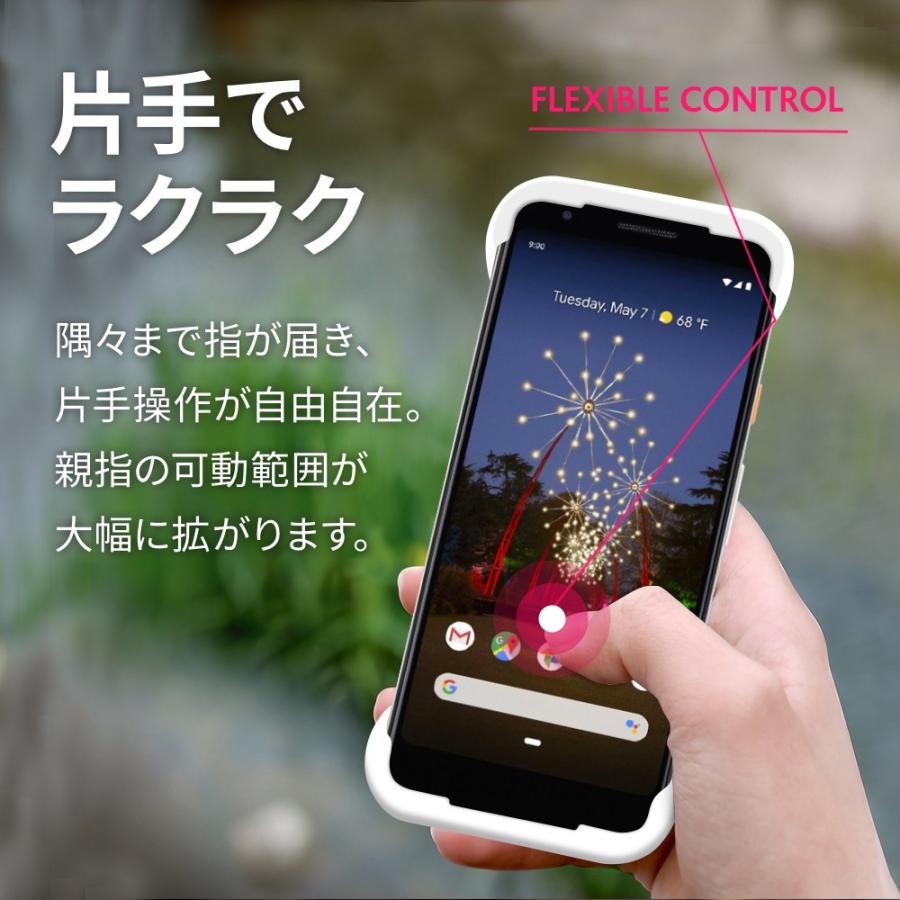 Palmo パルモ スマホケース Google Pixel 3a 対応 ホワイト 白 Pixel3aケース 耐衝撃  シリコンケース スマホリング バンカーリング代わり スマホリング代わり |  | 02