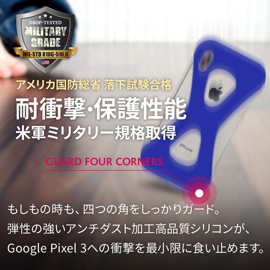 Palmo パルモ スマホケース Google Pixel 3 対応 ブルー 青 Pixel3ケース 耐衝撃  シリコンケース スマホリング バンカーリング代わり スマホリング代わり |  | 03