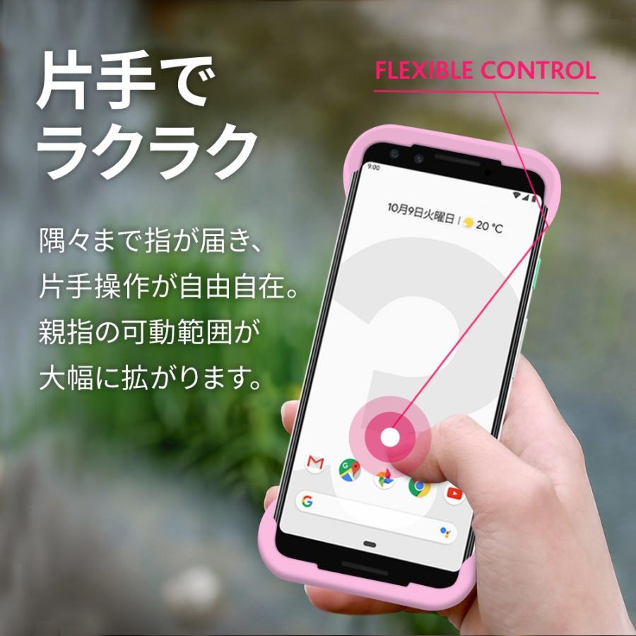 Palmo パルモ スマホケース Google Pixel 3 対応 ライトピンク Pixel3ケース 耐衝撃  シリコンケース スマホリング バンカーリング代わり スマホリング代わり |  | 02