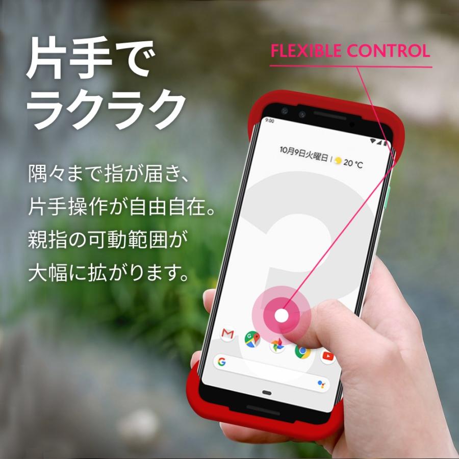 Palmo パルモ スマホケース Google Pixel 3 XL 対応 レッド Pixel3XLケース 耐衝撃  シリコンケース スマホリング バンカーリング代わり スマホリング代わり |  | 02