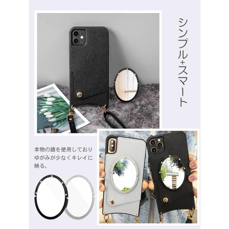 Iphone13アイホンスマホケース 13pro 大特価 Iphone12 Iphone11 Iphone12promax 7 8plus 背面ミラー 斜めがけ 背面収納カード ホルダー 肩掛け ショルダー付き